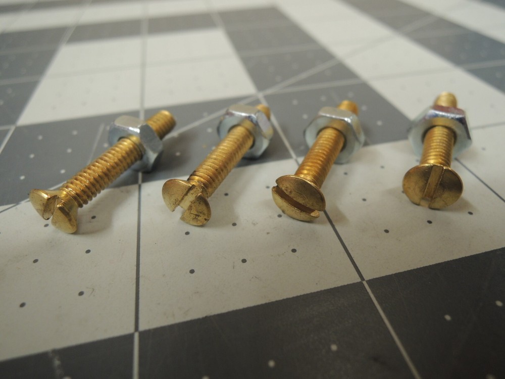 Solid Brass Oval Head Slotted Screws and Nuts for Vox Amplifier Strap Handles
