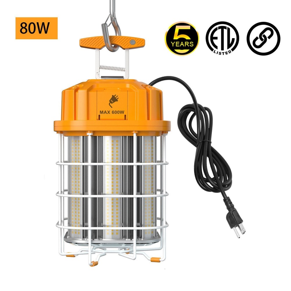Linkable 11200LM LED Temporary Work Light 80W Construction Jobsite Hanging Light