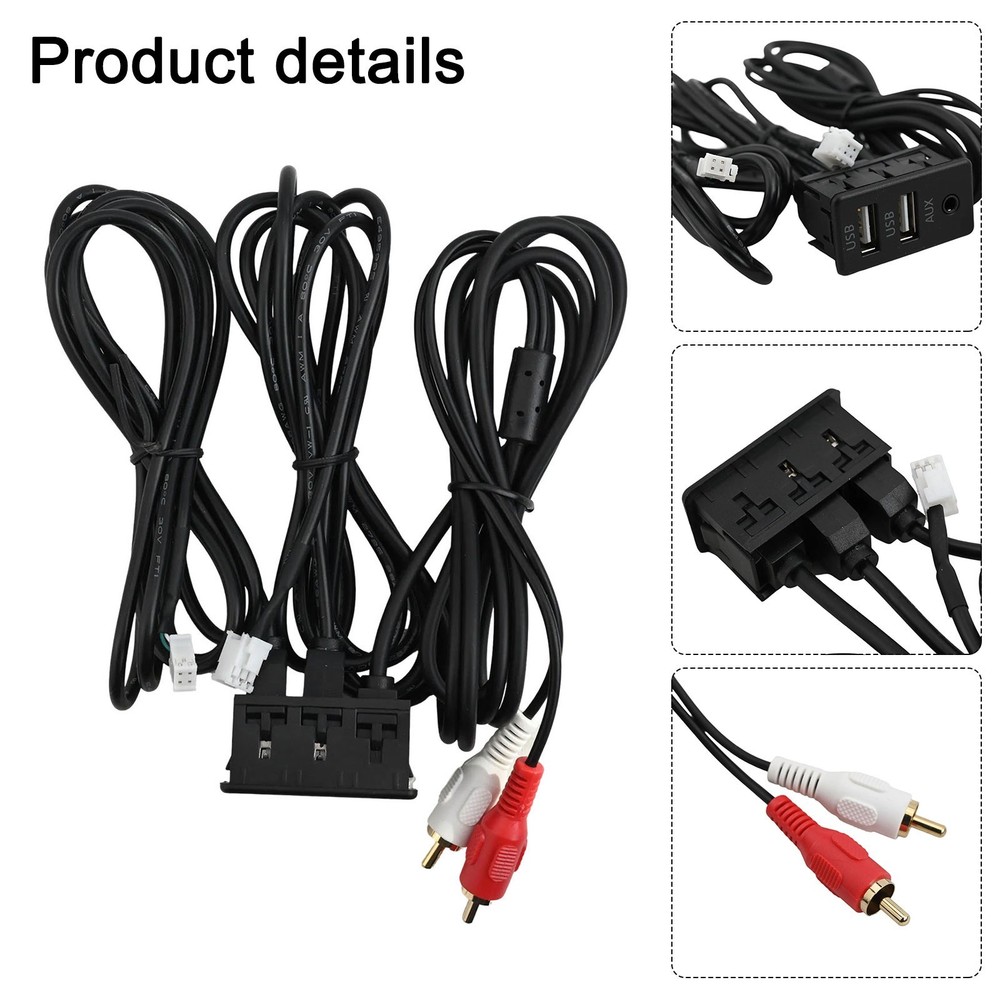 Car Dash Mount USB+TYPEC Port Panel Interface Extension 145cm Cable Adapter