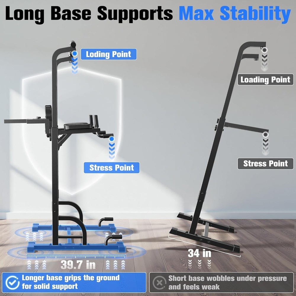 Durable Pull-Up Bar Station with Adjustable Height for Home Strength Training