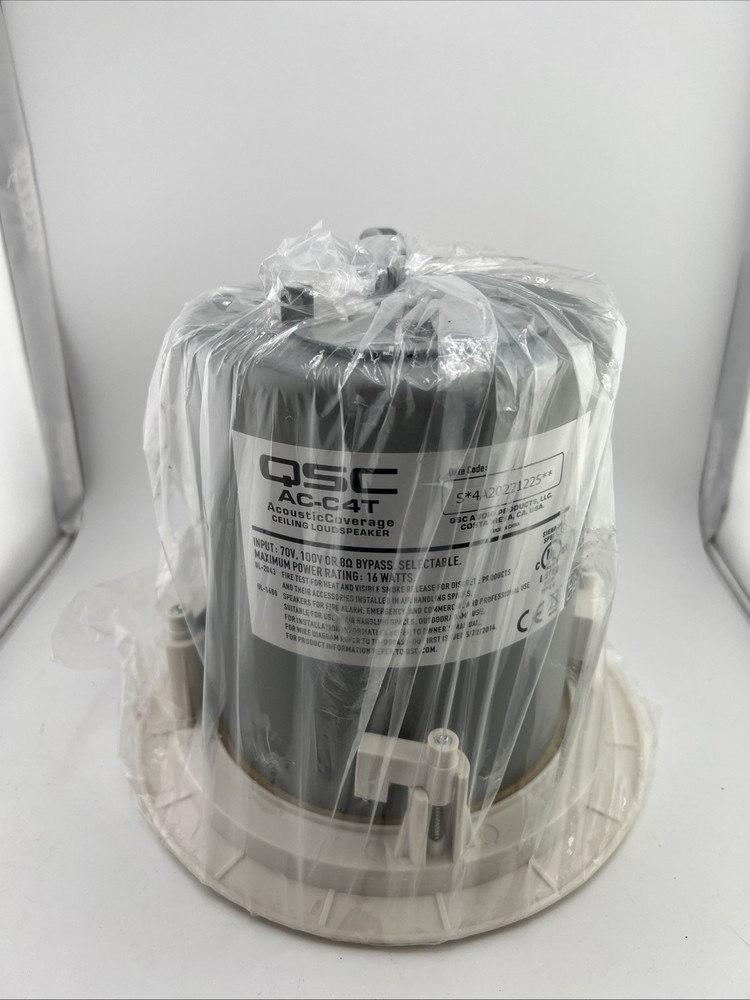 QSC AC-C4T Full-Range Ceiling Mount Loudspeaker 4" Missing Mesh Cover/Accessorie