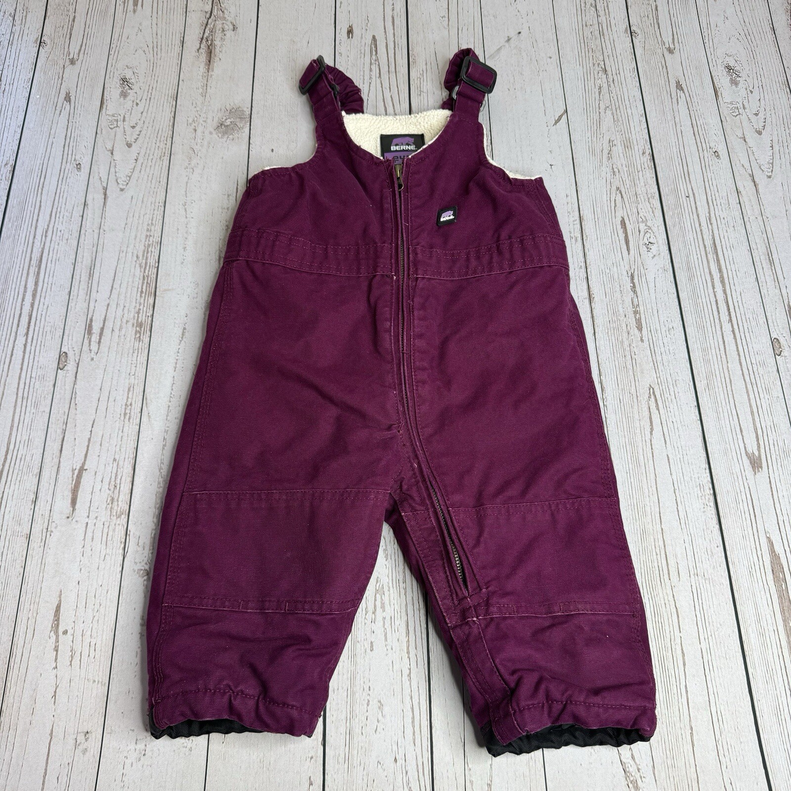 Berne Insulated Lined Coveralls Purple Girls Toddler Size 24 Months Snow Overall