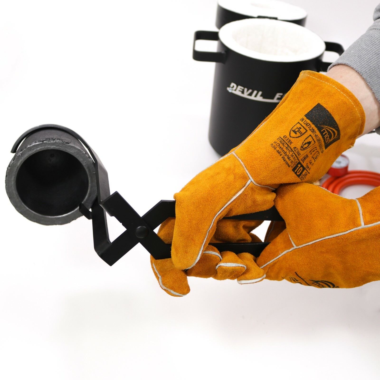 FB1Sb–4KG GAS METAL MELTING FURNACE Propane Forge Copper Crucible Tongs 2 in 1