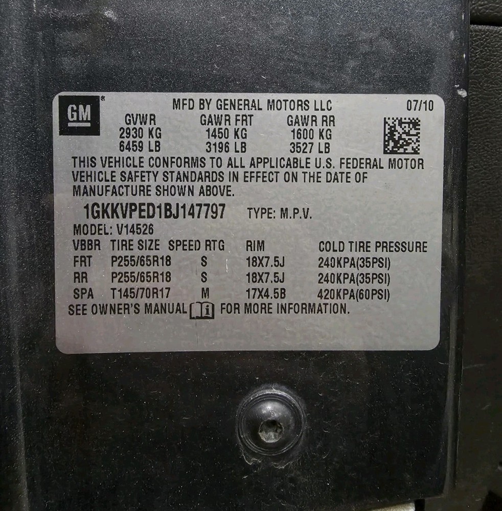 2010-2011 Acadia Enclave Traverse Outlook Engine Control Module OEM. 12617230
