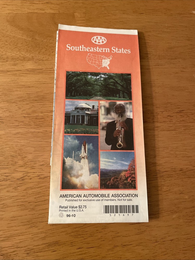 AAA Southeastern States Paper Map 1997