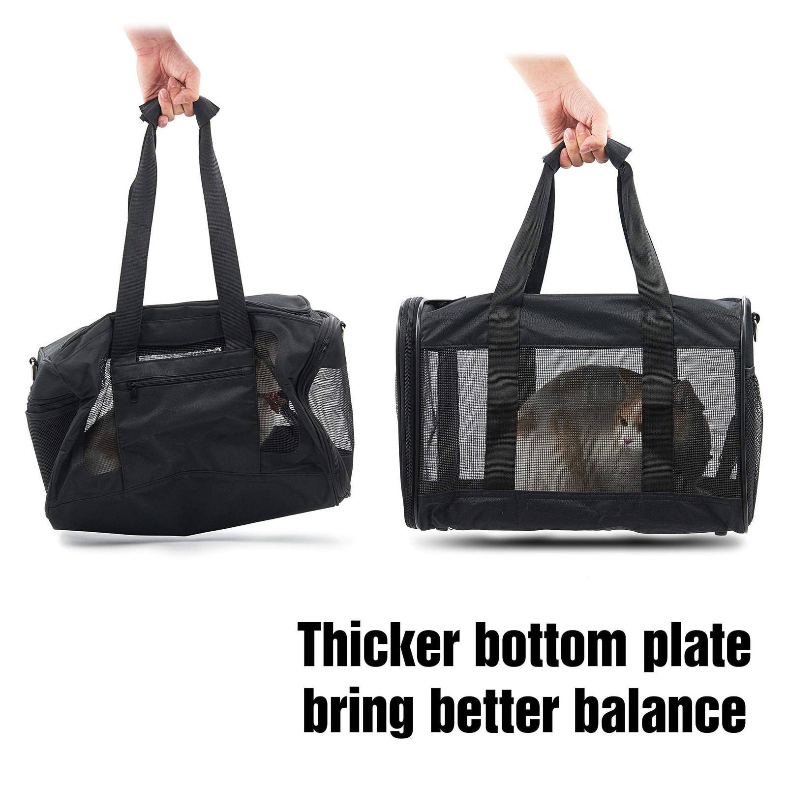 Pet Travel Carrier Soft Sided Portable Bag for Cats Small Dogs (Medium)