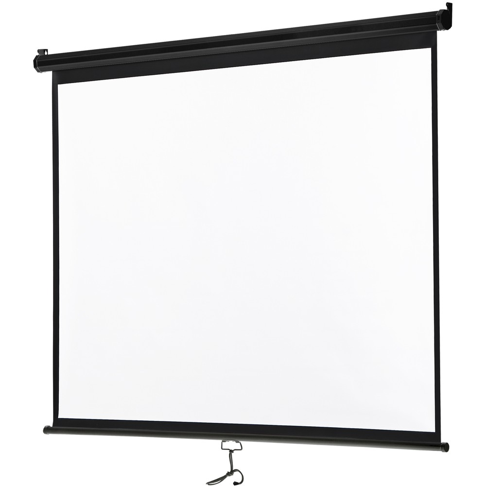 Black Projector Screen Pull Down 16:10 Foldable Wall Mount HD Projection Screen