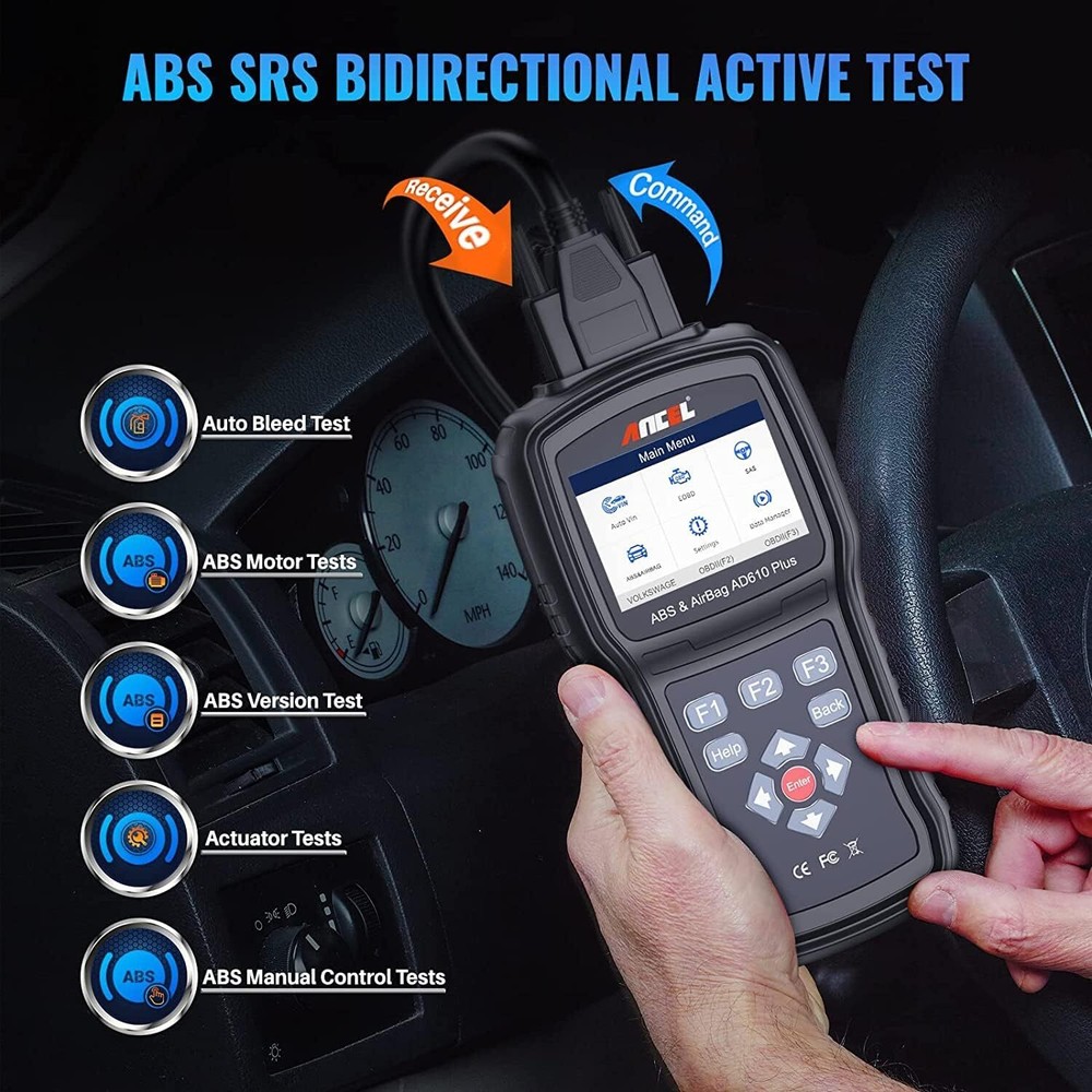 ANCEL AD610 Plus Code Reader OBD2 Scanner SRS ABS Bleed SAS SRS Diagnostic Tool