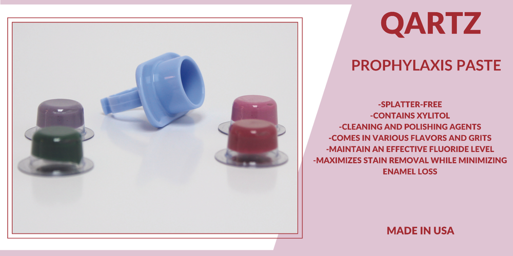 QARTZ PROPHY PASTE CUPS CHERRY MEDIUM 200/BOX DENTAL W/FLOURIDE - 6 BOXES