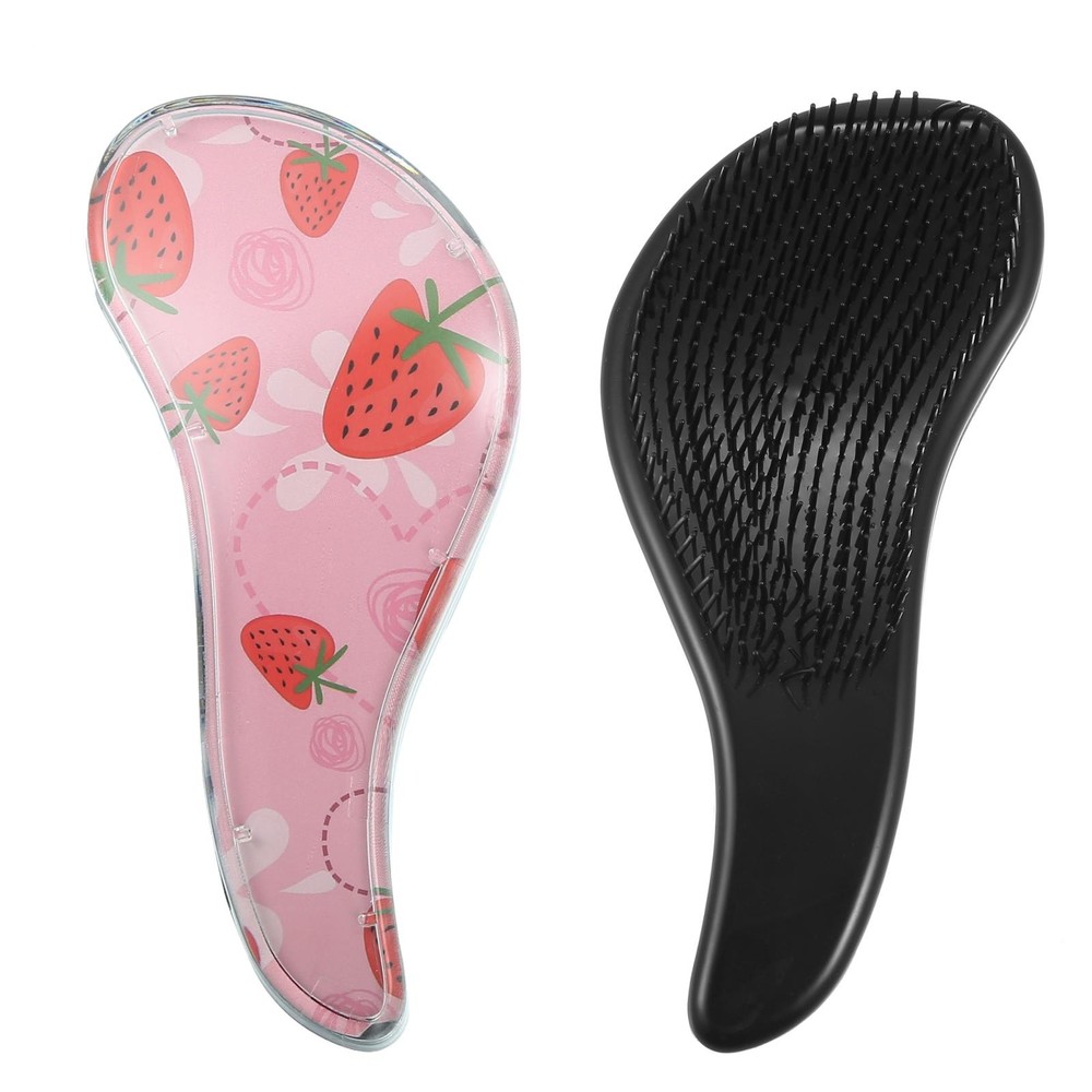 Tangle Shower Hair Magic Handle Detangling Brush Comb Strawberry Pattern