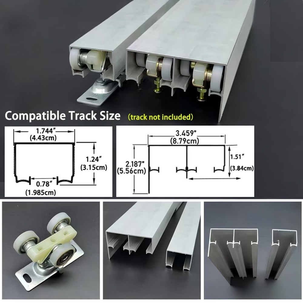 2 Pack Sliding Pocket Door Rollers Replacements Top Hanger Door...