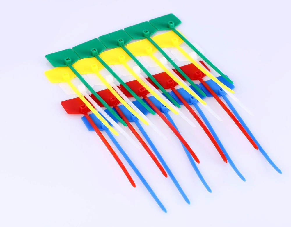 Mini Skater 100Pcs Nylon Cable Marker Ties Self Locking Write On Multicolor
