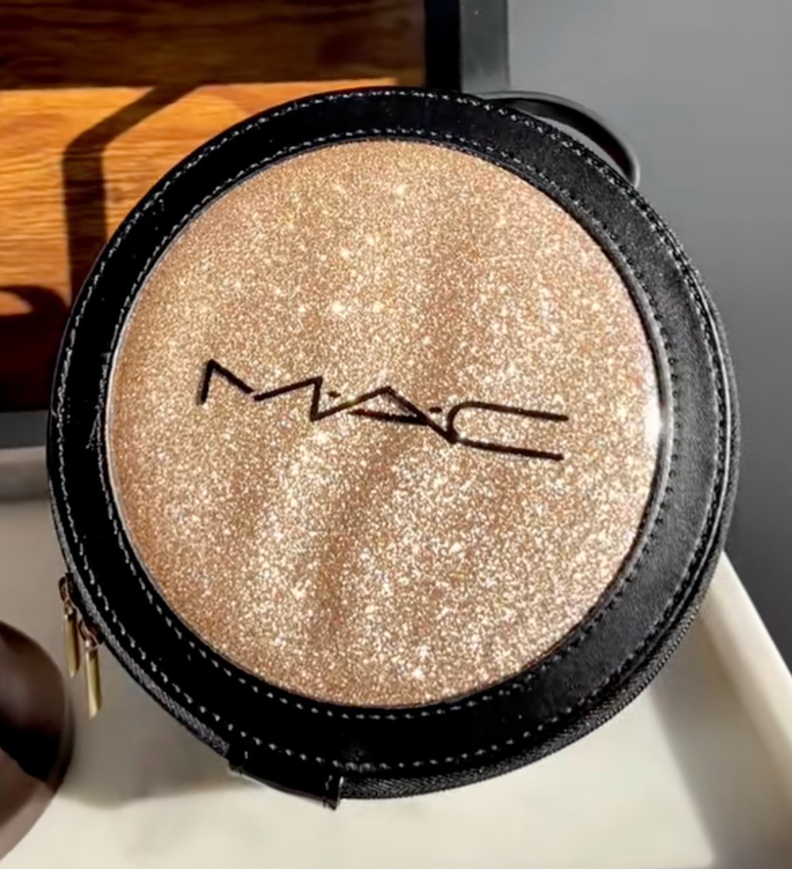 MAC Cosmetics Round Shimmer Eyeshadow Travel Case 2025 Holiday Bag