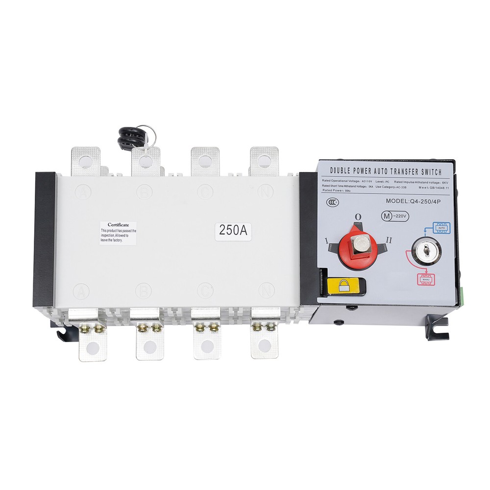 2IN1 Automatic Transfer Switch 4P 250A AC Toggle Switch Dual Power AC-338 110V