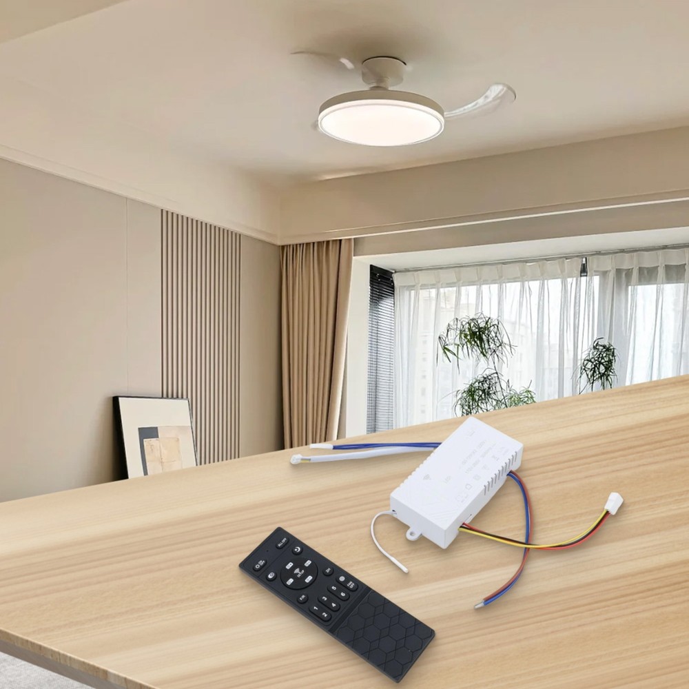 Remote Controller for LED Ceiling Fans with 6 Speed and Dimming Options