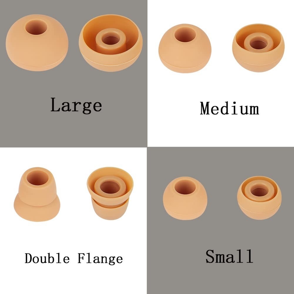 Replacement Silicone Ear Bud Tips Earbuds Cap Compatible with large, Gold