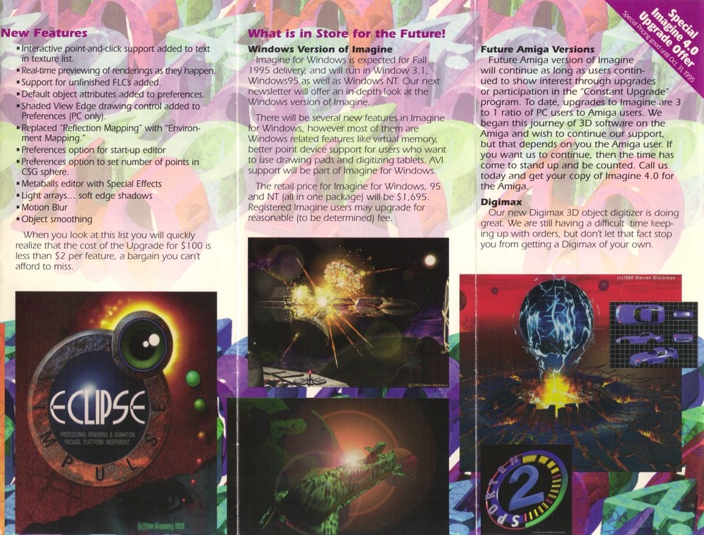 Imagine 3D v4.0 ©1994 Impulse Model Render Animate +MORE for Commodore Amiga