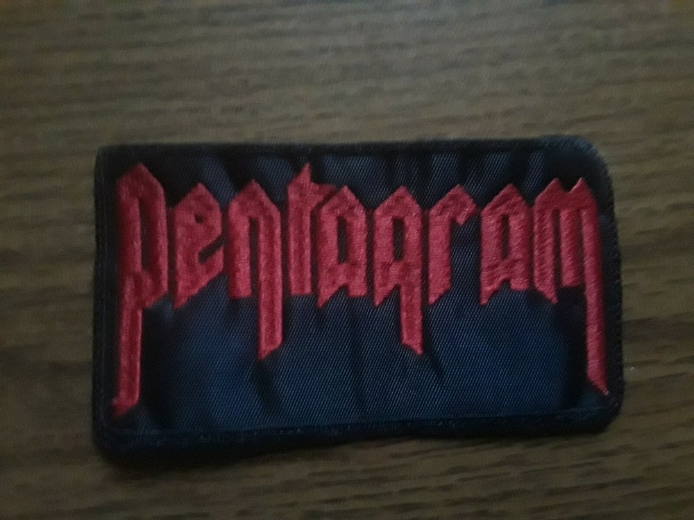 PENTAGRAM,SEW ON RED EMBROIDERED PATCH