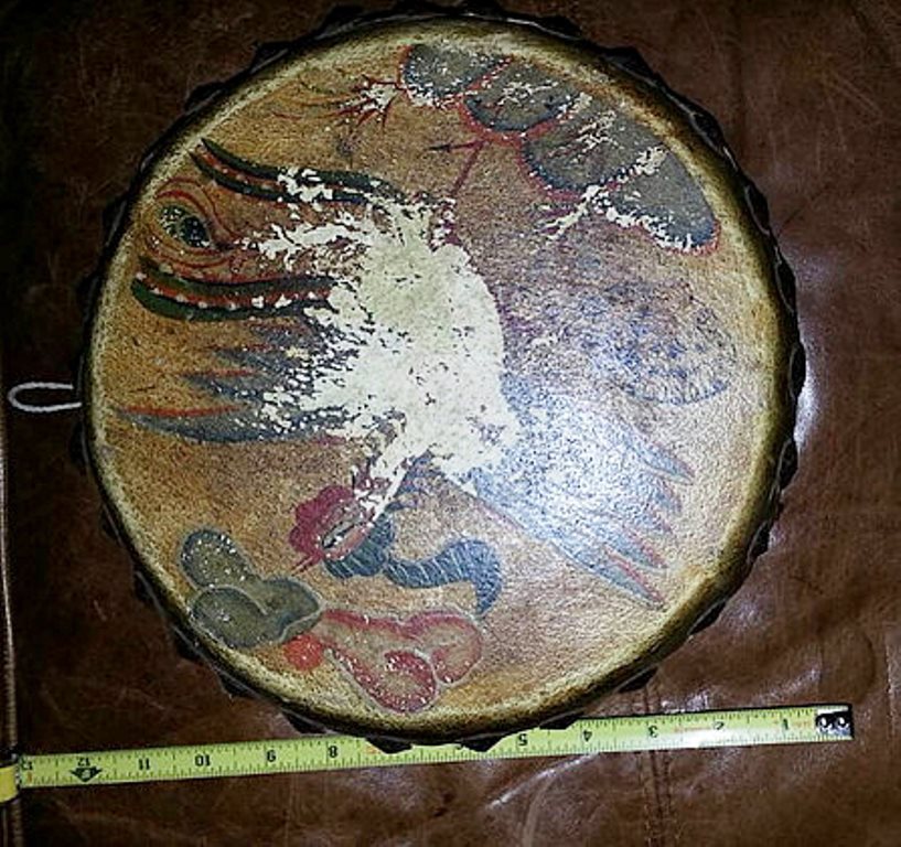 LEATHER painted Tom Tom DRUM