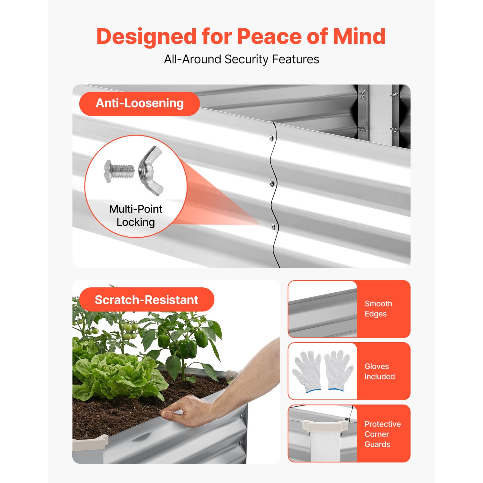 Uimoso 2 Pcs Galvanized Metal Raised Garden Beds 6x3x1ft Rectangular Planter Box