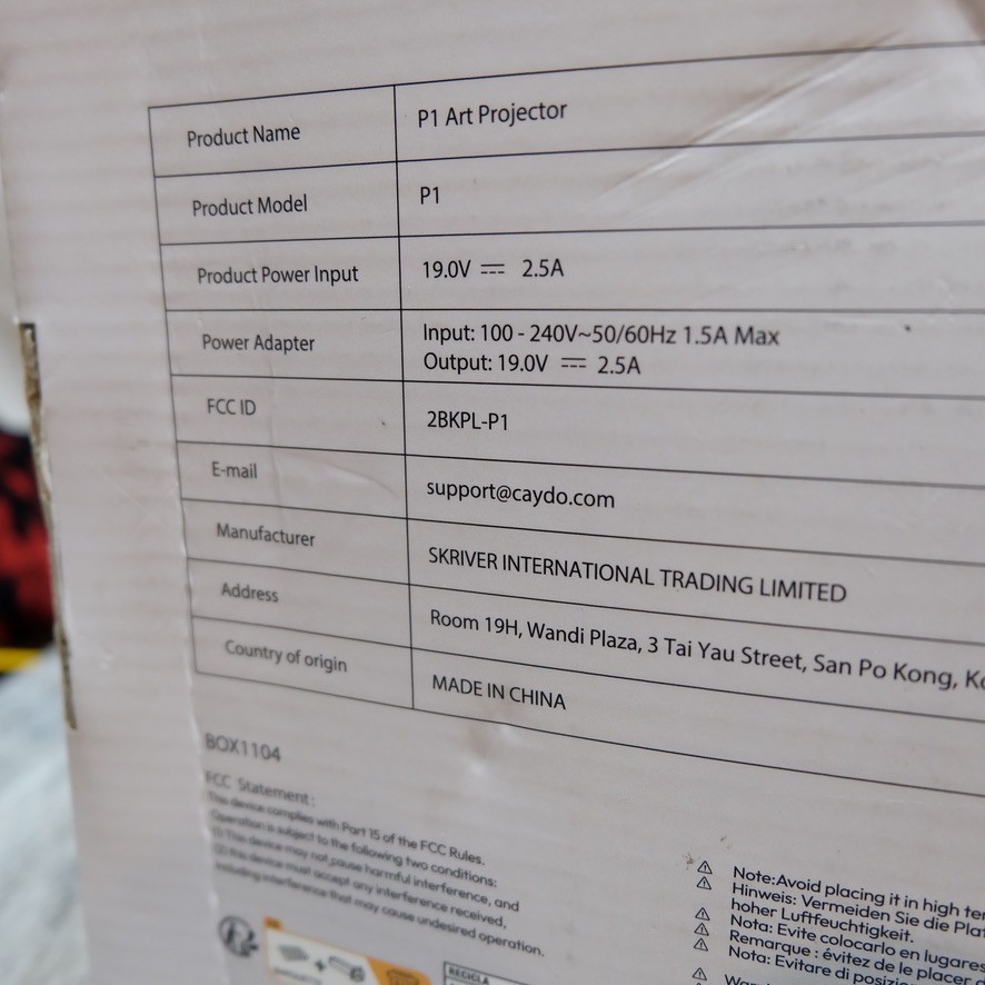Caydo P1 Art Projector White – New Open Box