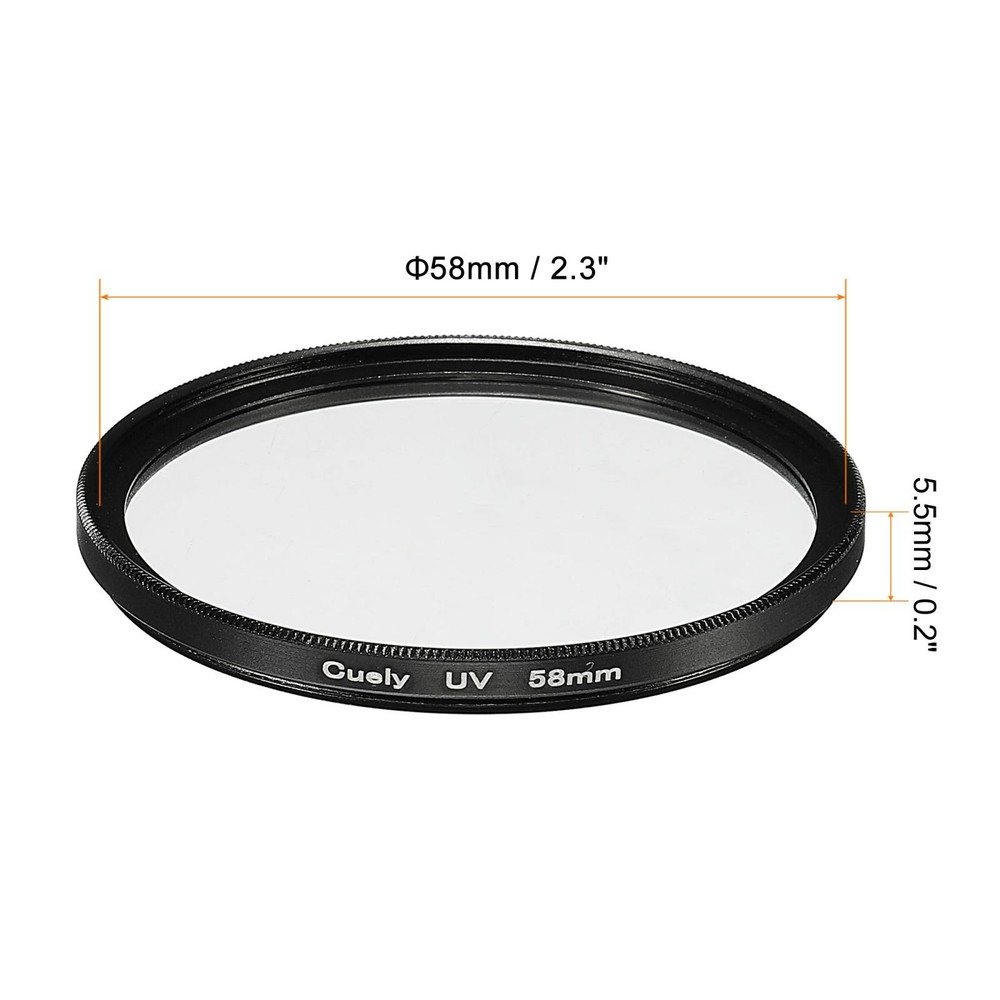UV Lens Filters, 58mm Thin Protective Multilayer Frame, 2pcs
