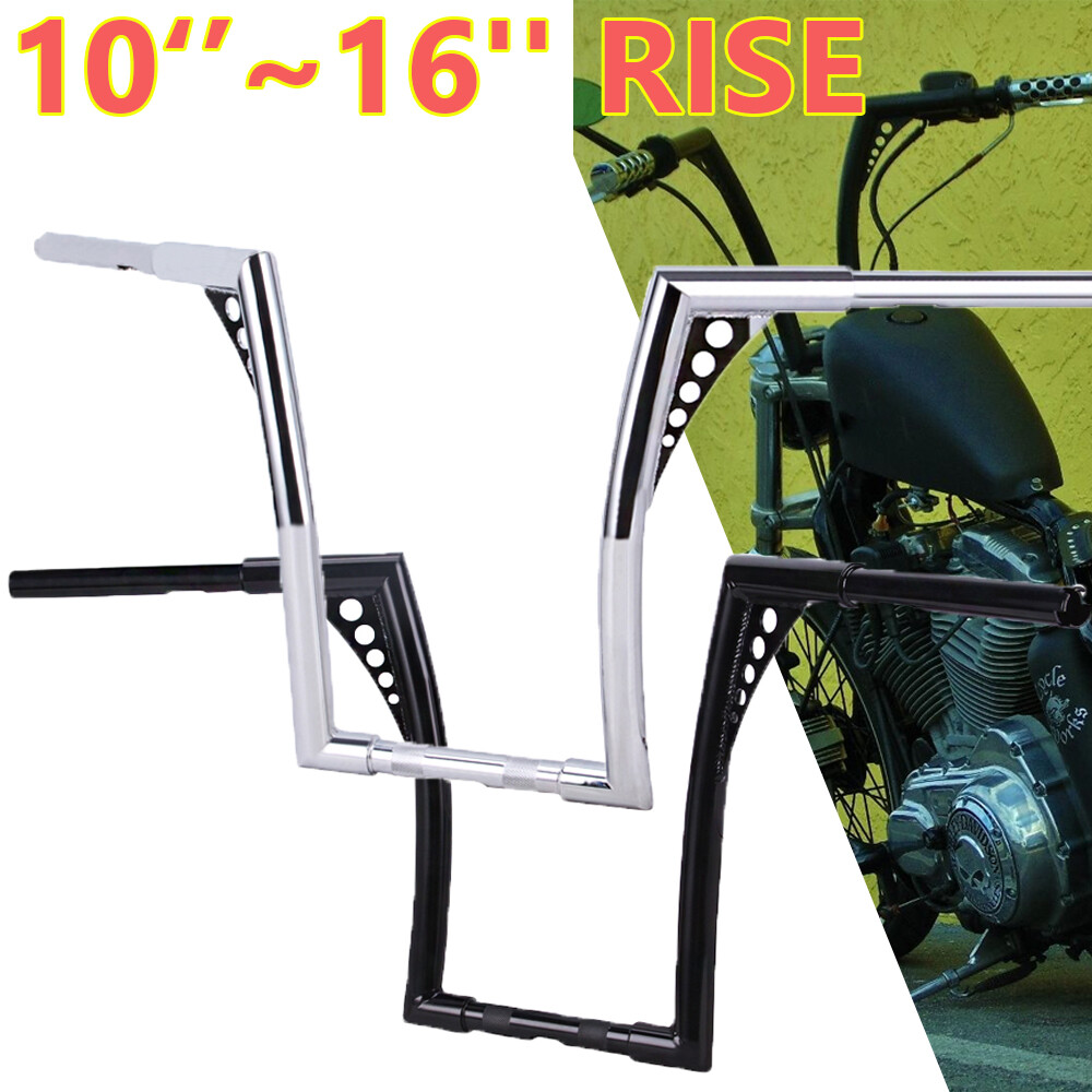 10" 12" 14" 16" Rise Ape Hanger Handlebars For Harley Softail Dyna Sportster