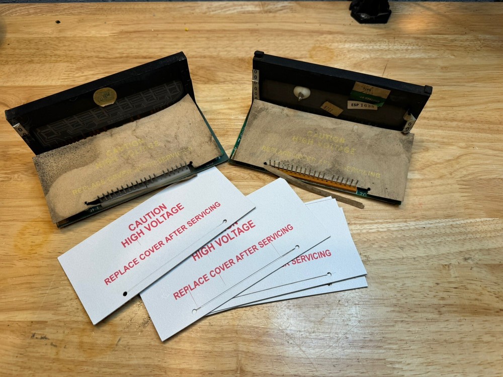 PINBALL MACHINE "CAUTION HIGH VOLTAGE - REPLACE COVER AFTER SERVICING" INSERT