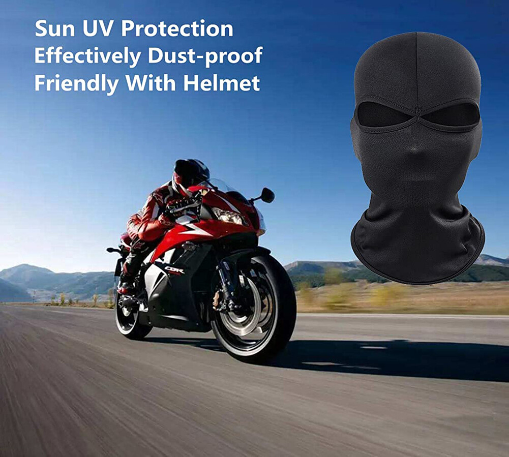 2 Hole Full Face Mask Thin Balaclava UV Protection Ski Sun Hood for Men Women