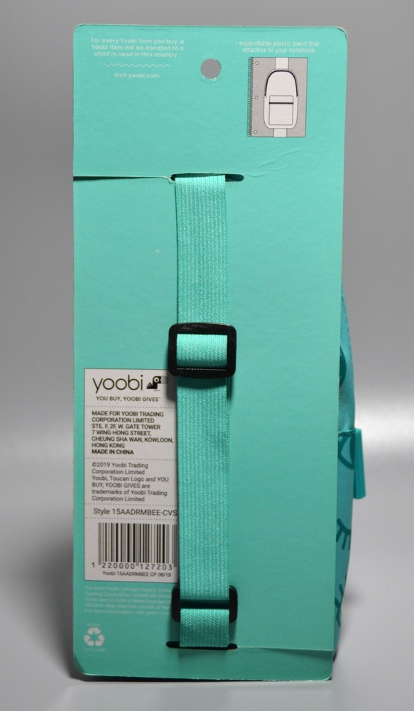 Yoobi Backpack Pencil Case And Composition Book Notebook Winky Eyes Aqua