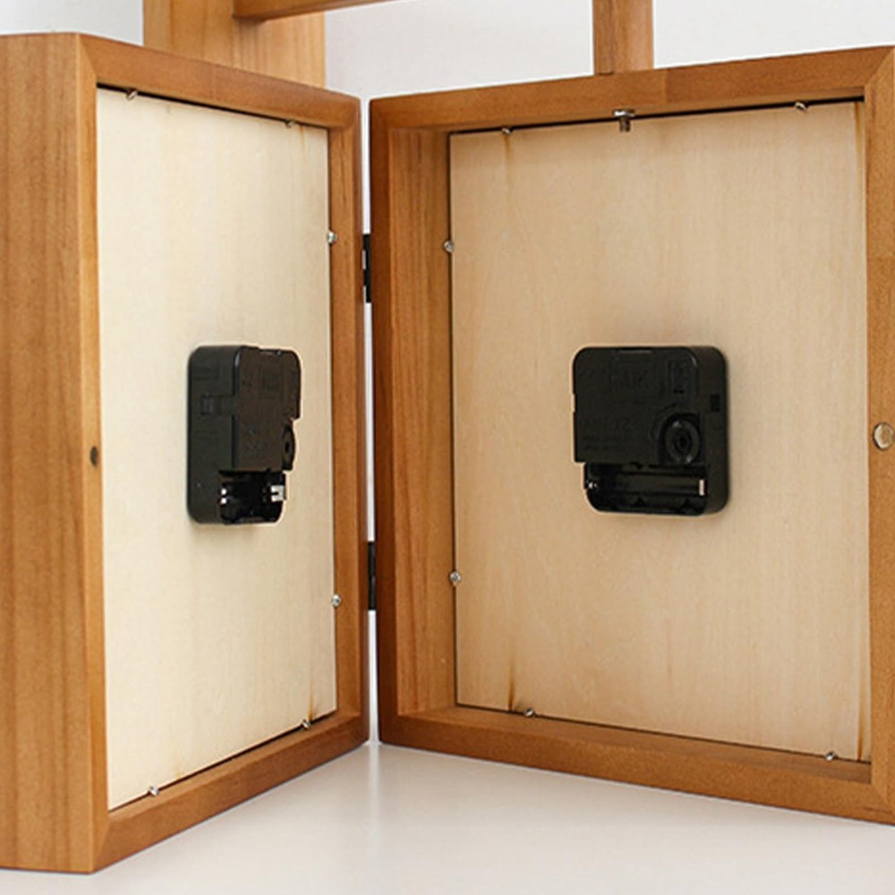 Wall Clock, Simple Silent Wall Clock, Square Double Sided Clock Wooden Decora...