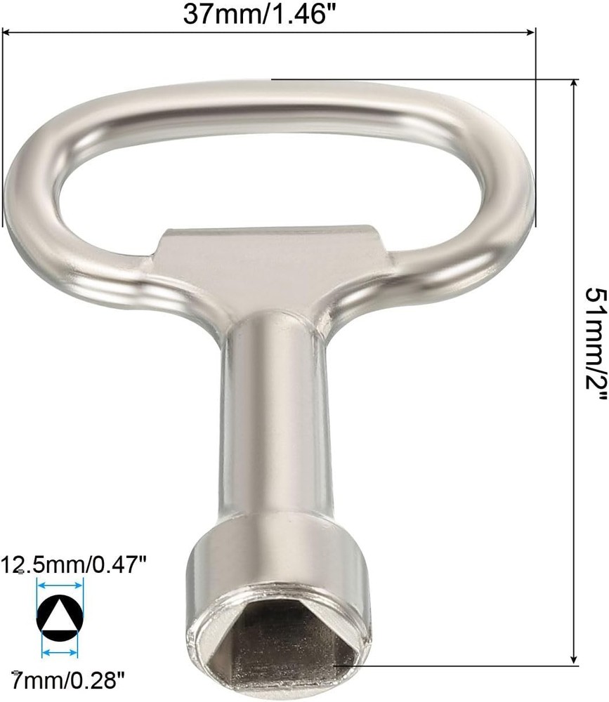 PATIKIL 12.5x7mm Triangle Socket Spanner Key, 3 Pack Electrical Cabinet Gas Wate