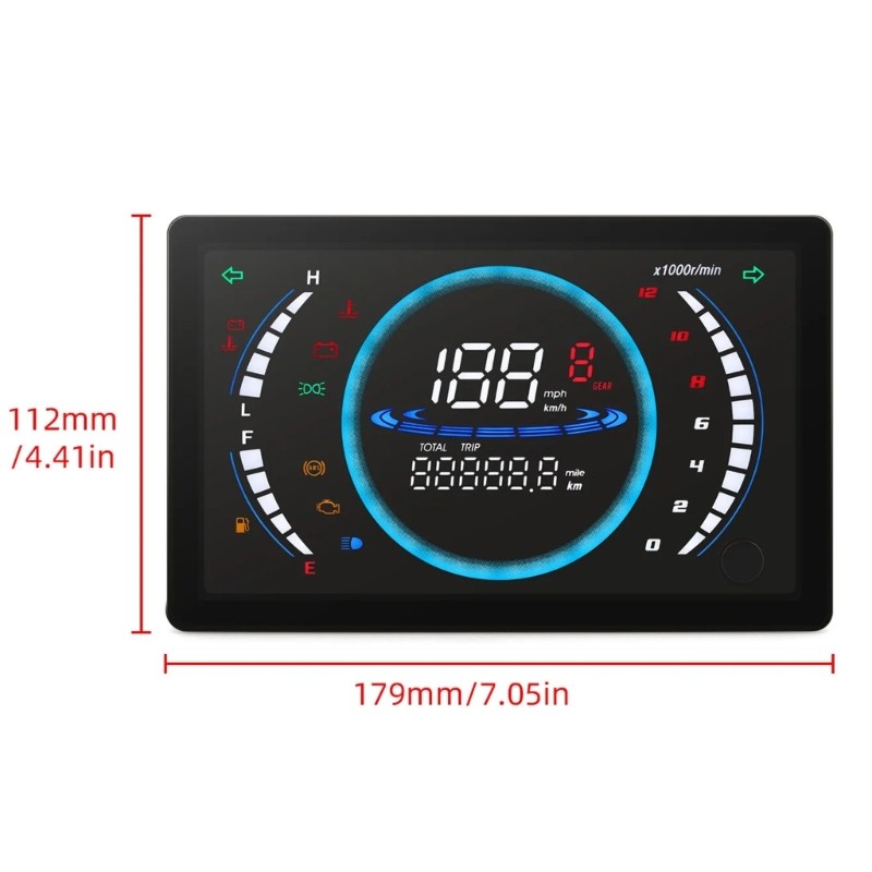 Weatherproof Motorcycle LED Dashboard Speedometer Tachometer Odometer Sensor