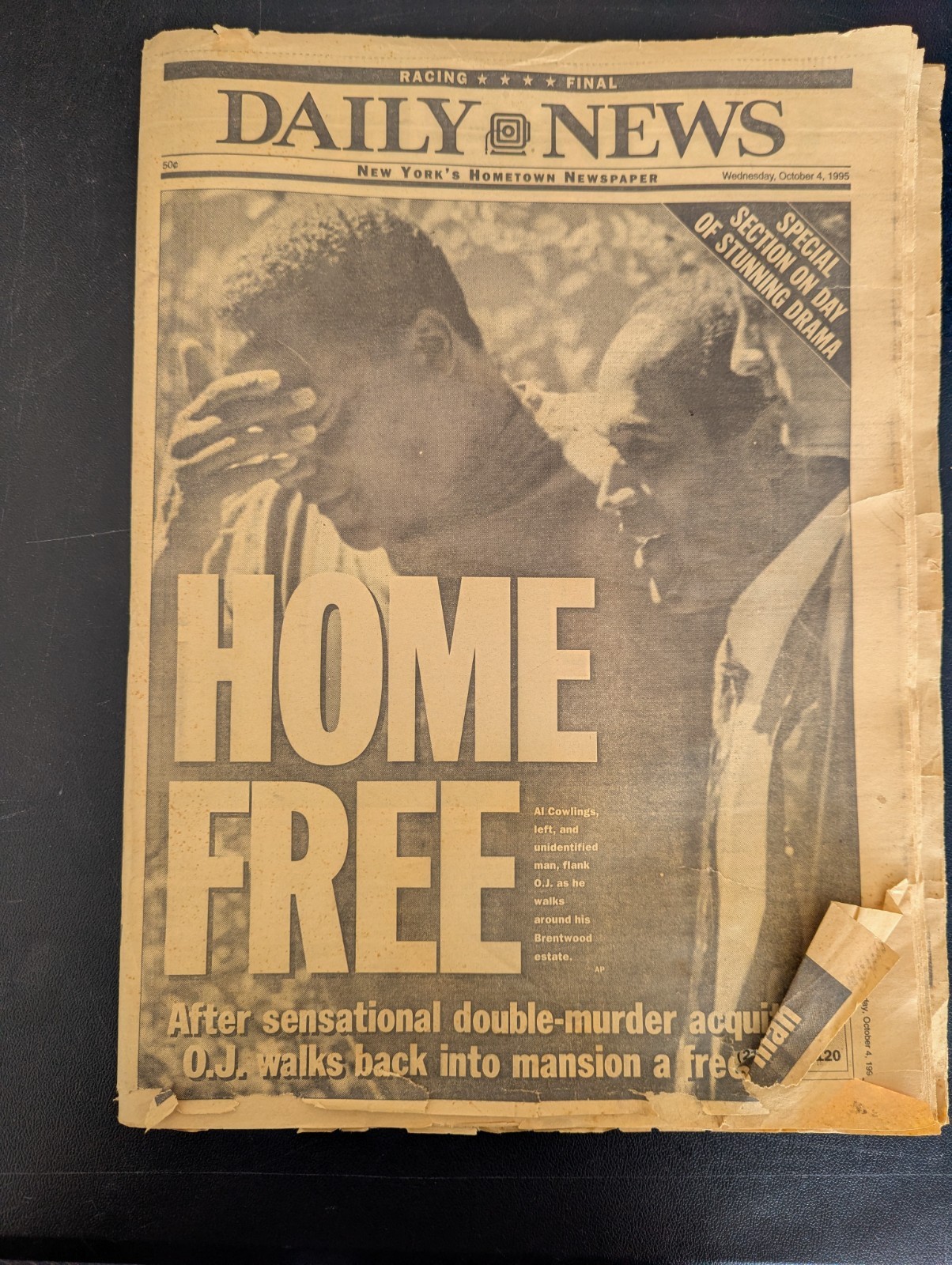 New York Daily News Newspaper O.j. Simpson Acquitted October 4 1995