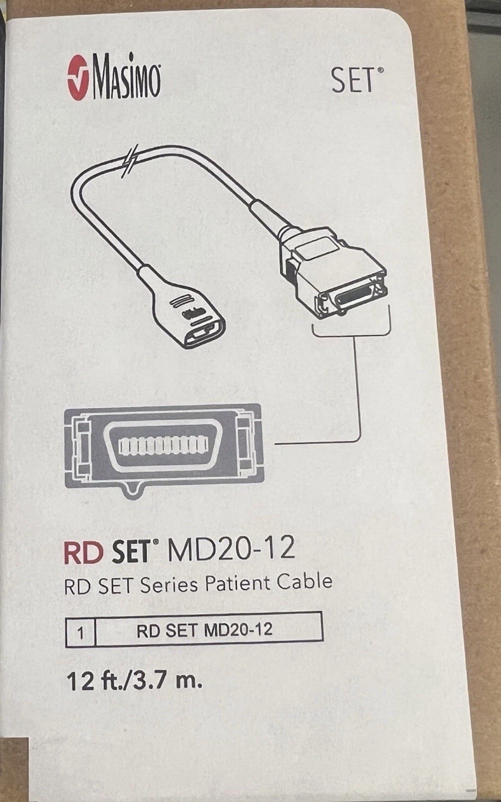 Masimo RD SET MD20-12 REF 4104 SpO2 Cable 12ft
