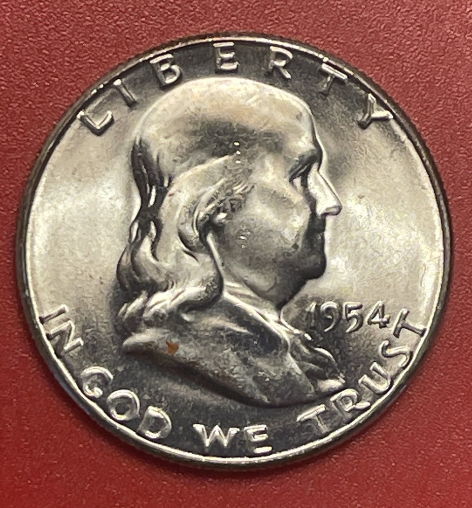 1954 S Franklin Silver Half Dollar, Choice to Gem Uncirculated.
