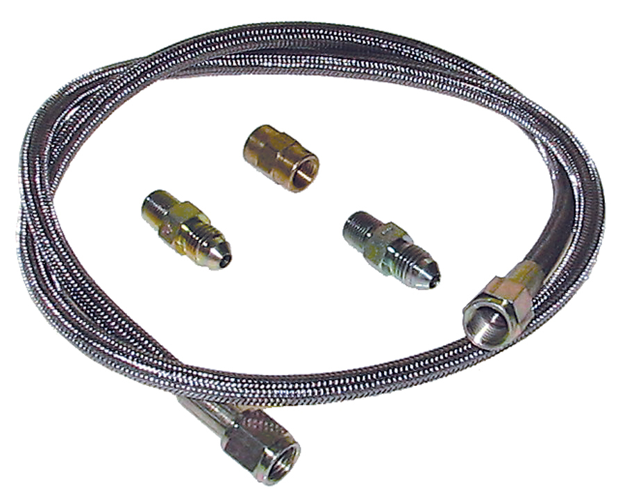 48" -4 AN Stainless Steel Braided Oil Pressure Line Kit #1712
