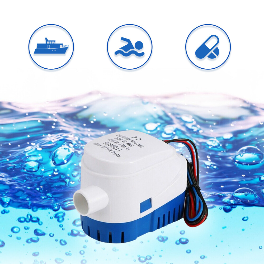 12V 1100GPH Automatic Submersible Boat Bilge Water Pump With Auto Float Switch