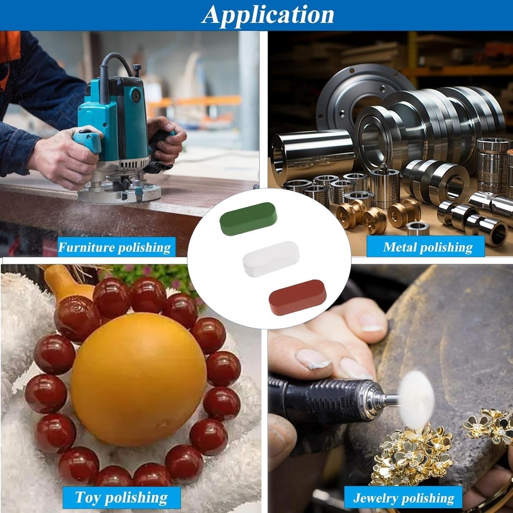 Metal Buffing Polishing Compound Kit,Buffing Wheel Compound Including White D...