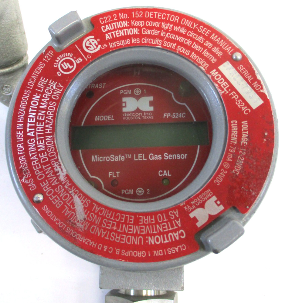 DETCON, FP-524C , LEL-GAS SENSOR , CLEAN - USED