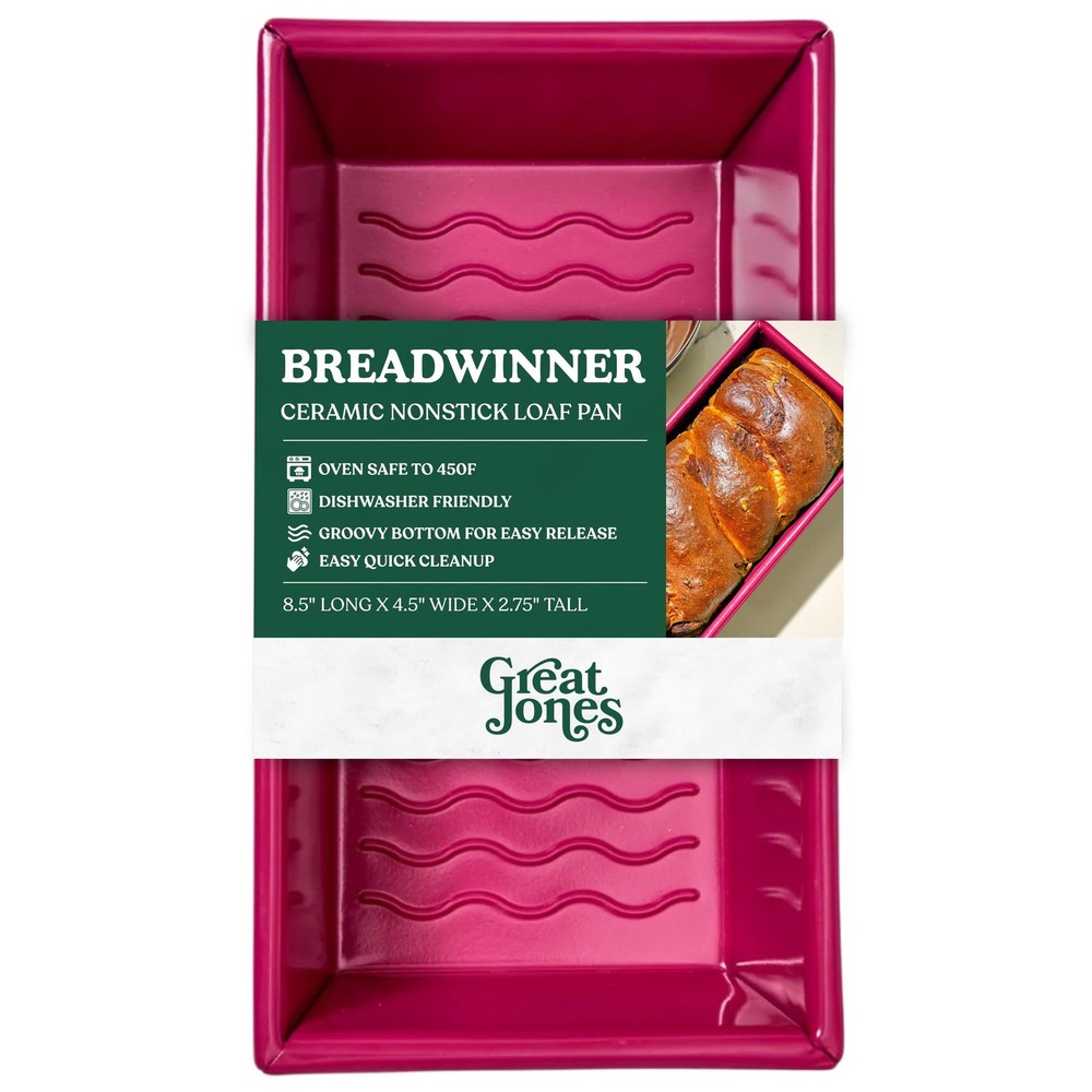 Breadwinner (Raspberry) | Nonstick Loaf Pan for Bread, Cakes & More | Alumini...