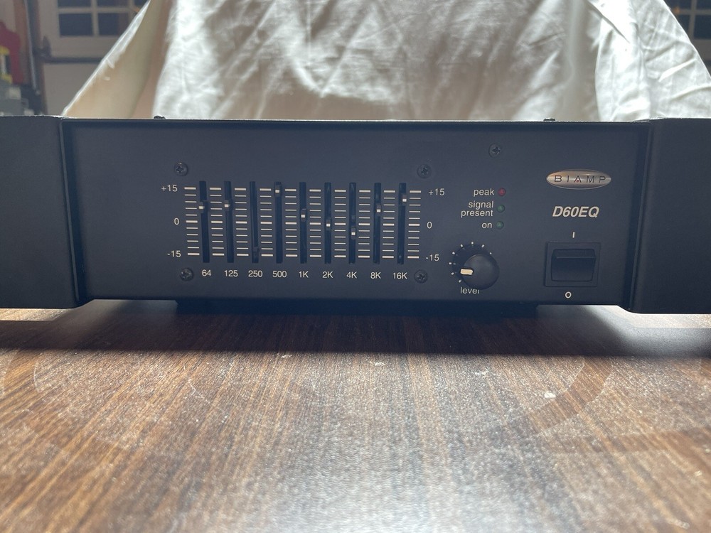 Biamp  D60EQ, Power Amplifier, 9 Band Graphic Equalizer.