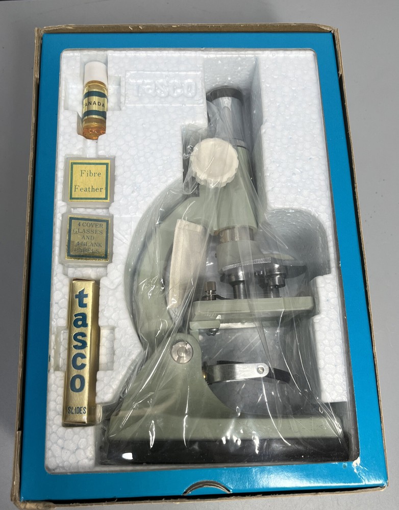 Vintage Tasco Microscope # 300XM #990-5 JUNIOR Microscope Kit NOB
