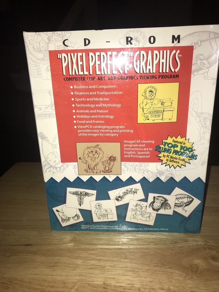 CD-ROM Pixel Perfect Graphics Computer Clip Art IBM Compatible New Software