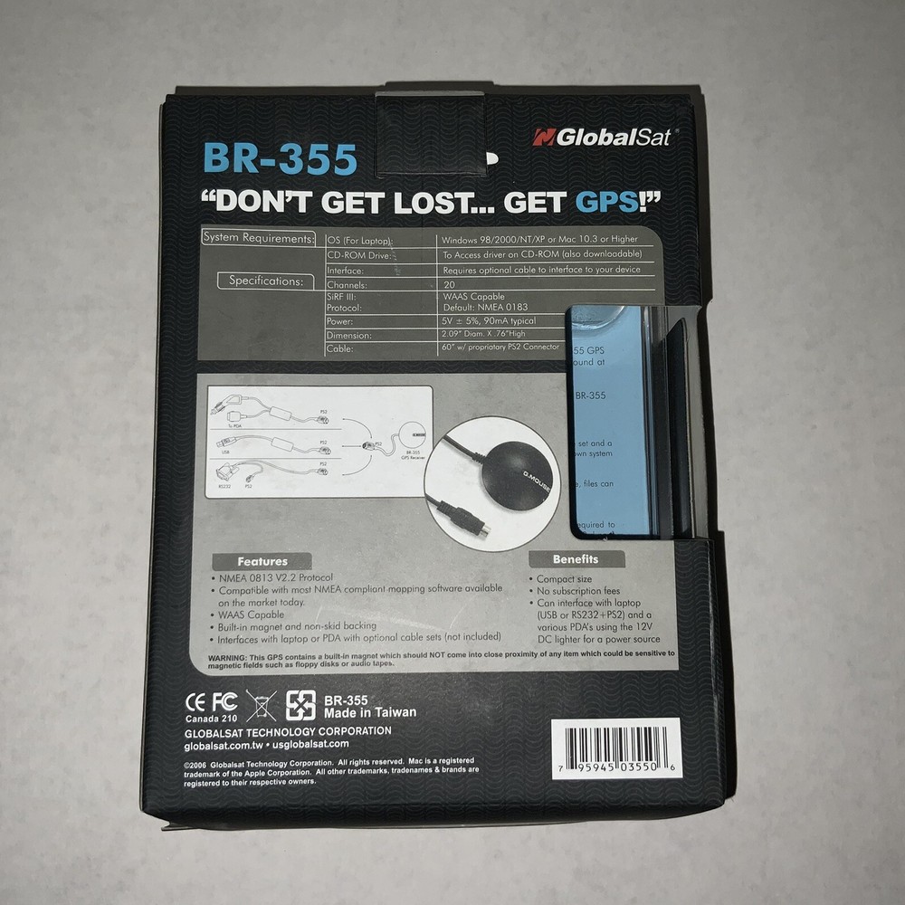 NEW GlobalSat Serial GPS Receiver (BR-355)