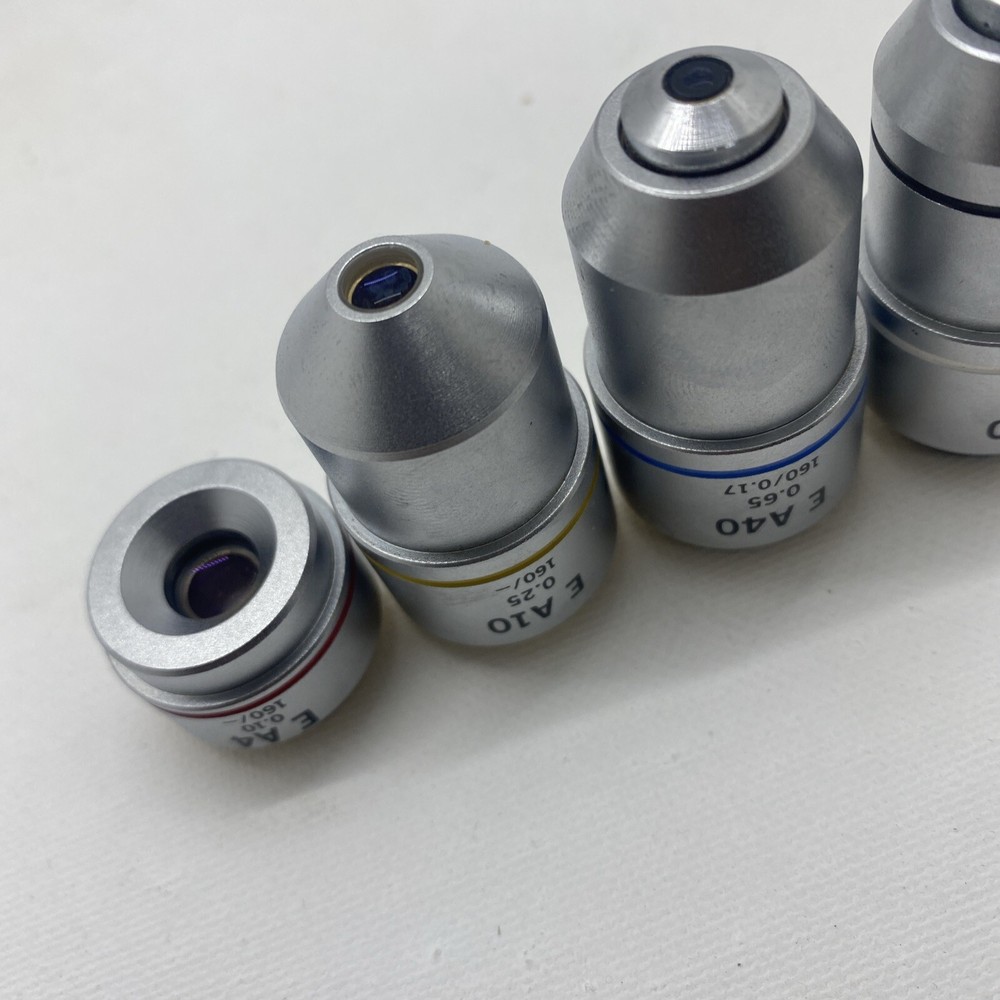 Olympus Microscope Objective Set - E A4, E A10, E A40, E A100 oil