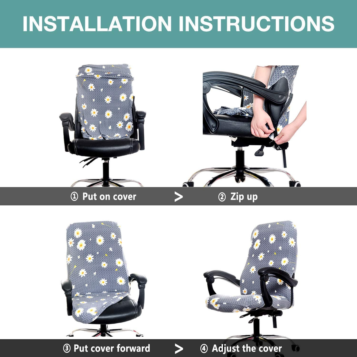 Melaluxe Office Chair Cover - Universal Stretch Desk Chair Cover, Computer Chair
