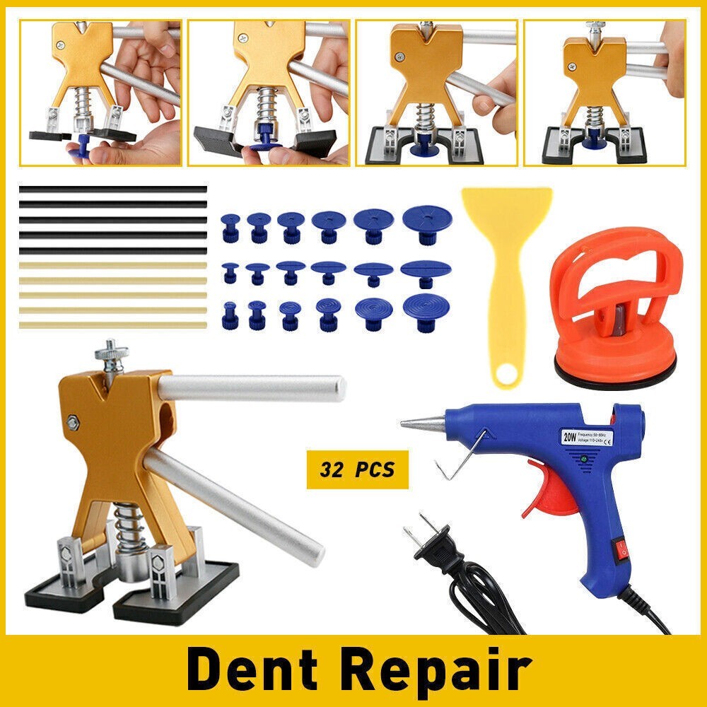 32 PCS Dent Paintless Car Repair Puller Kit Remover Lifter Dint Hail Damage Tool