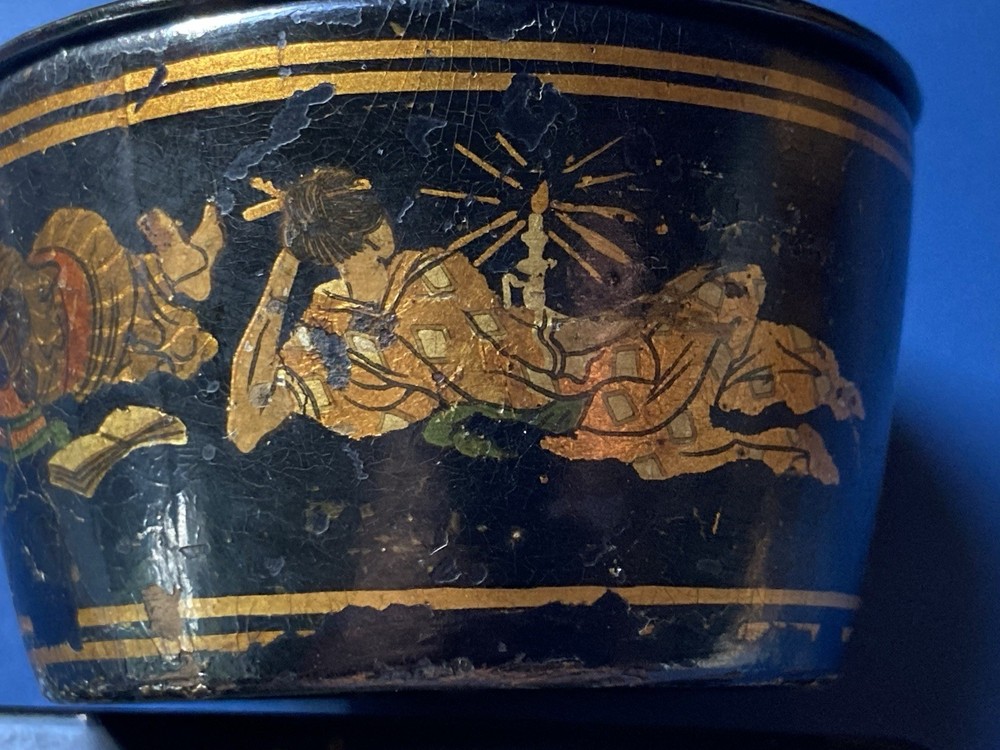 Antique Paper Mache Lacquered Snuff Boxes