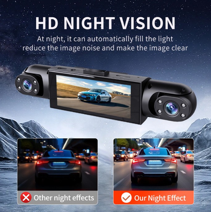 4 Channel Dash Cam 1080p Front Rear Left Right View with Reverse Camera